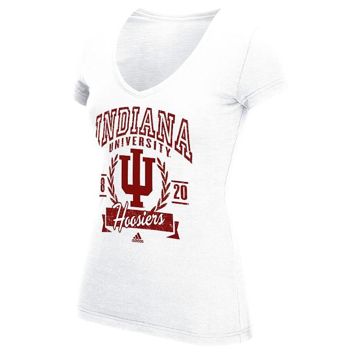 Women's Adidas Indiana Hoosiers Laurel Banner Tee, Size: Small, White