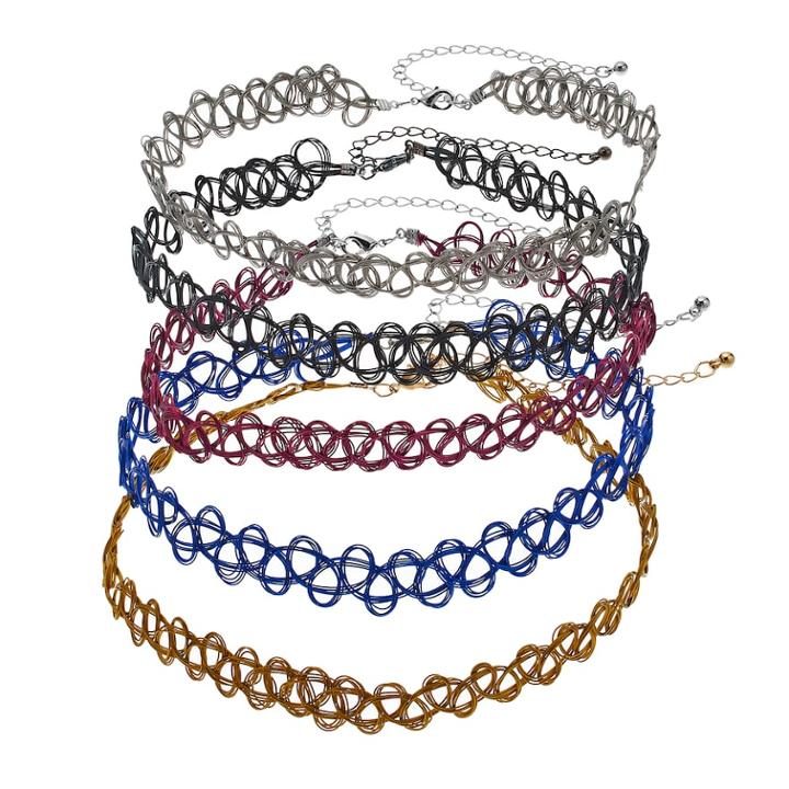 Mudd&reg; Tattoo Choker Necklace Set, Women's, Multicolor