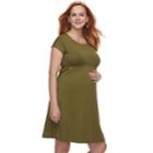 Maternity A:glow Empire T-shirt Dress, Women's, Size: S-mat, Med Green