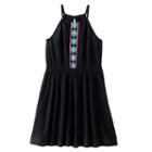 Girls Plus Size So&reg; Eyelet Crinkle Knit Dress, Girl's, Size: 18 1/2, Black
