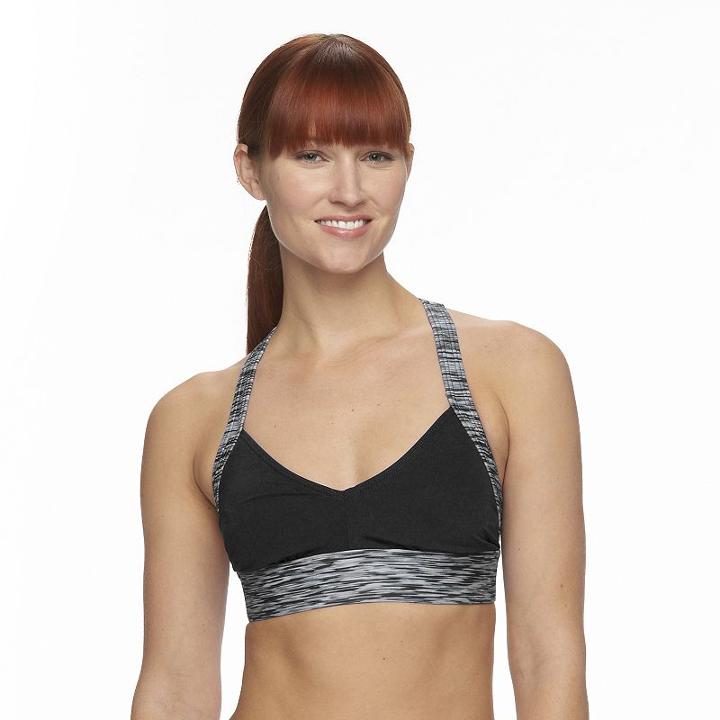 Women's Tyr Space-dye Racerback Bikini Top, Size: Medium, Black