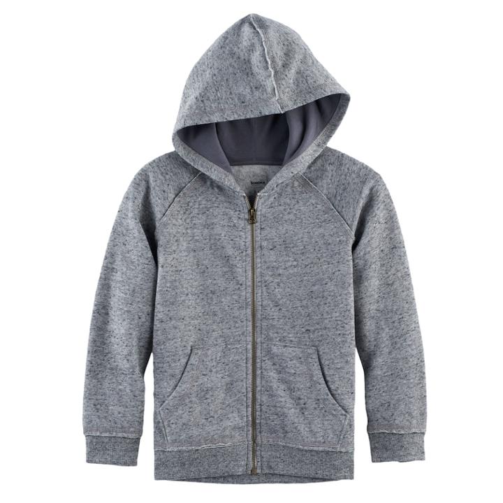 Boys 4-7x Sonoma Goods For Life&trade; Raw Edge Zip Hoodie, Size: 7, Grey Other