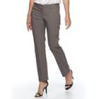 Petite Apt. 9&reg; Torie Modern Fit Straight-leg Dress Pants, Women's, Size: 4 Petite, Grey