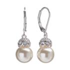 Croft & Barrow&reg; Silver Tone Simulated Pearl And Simulated Crystal Drop Earrings, Women's, Multicolor