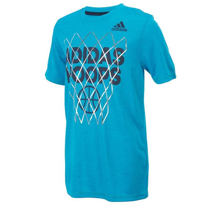 Boys 8-20 Adidas Hoops Tee, Size: Medium, Turquoise/blue (turq/aqua)