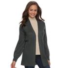 Juniors' Mudd&reg; Embroidered Bishop Sleeve Cardigan, Teens, Size: Xs, Grey