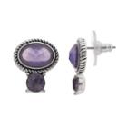 Napier Purple Oval Drop Earrings, Women's