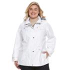 Plus Size D.e.t.a.i.l.s Hooded Anorak Rain Jacket, Women's, Size: 2xl, White