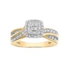 Lovemark 10k Gold 1/4 Carat T.w. Certified Diamond Square Halo Engagement Ring, Women's, Size: 7, White