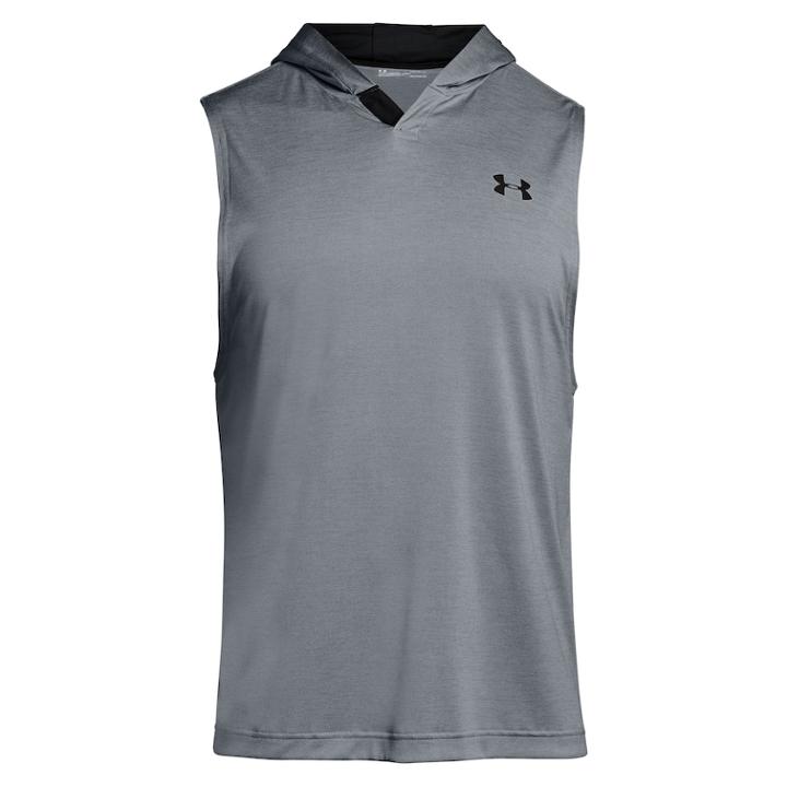 Men's Under Armour Ua Tech Sleeveless Hoodie, Size: Medium, Med Grey