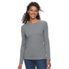 Women's Croft & Barrow&reg; Crewneck Tee, Size: Xs, Dark Grey