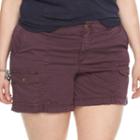Plus Size Sonoma Goods For Life&trade; Comfort Waist Cargo Shorts, Women's, Size: 16 W, Drk Purple