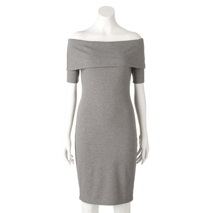 Women's Juicy Couture Off-the-shoulder Sheath Dress, Size: Small, Med Grey