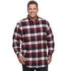 Big & Tall Croft & Barrow&reg; True Comfort Classic-fit Flannel Button-down Shirt, Men's, Size: Xl Tall, Dark Red