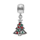Individuality Beads Crystal Sterling Silver Christmas Tree Charm, Women's, Ovrfl Oth