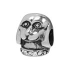 Individuality Beads Sterling Silver Crystal Dog Bead, Women's, White