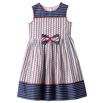 Girls 4-6x Marmellata Classics Americana Red, White & Navy Striped Dress, Girl's, Size: 6, Ovrfl Oth