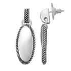 Napier Wavy Oval Door Knocker Drop Earrings, Women's, Silver