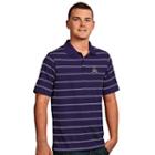 Men's Antigua East Carolina Pirates Deluxe Striped Desert Dry Xtra-lite Performance Polo, Size: Large, Drk Purple