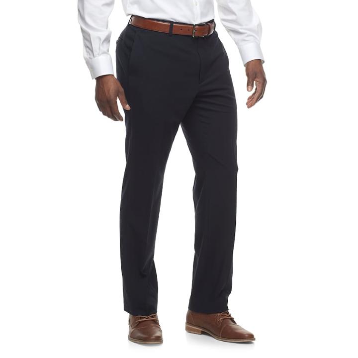 Men's Apt. 9&reg; Slim-fit Premier Flex Crosshatch Dress Pants, Size: 30x32, Blue (navy)