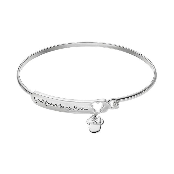 Disney's Minnie Mouse Bangle Bracelet, Women's, Grey