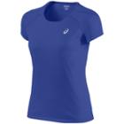 Asics Featherlight Crew Neck Raglan Running Tee - Women's, Size: Large, Med Blue