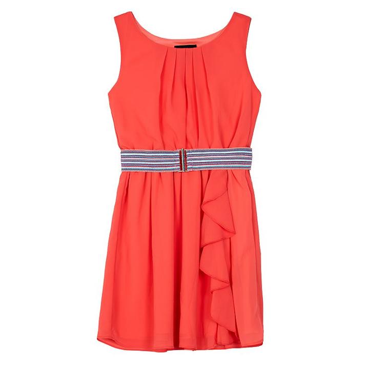 Girls 7-16 Iz Amy Byer Belted Ruffle Dress, Girl's, Size: 14, Lt Orange