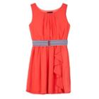 Girls 7-16 Iz Amy Byer Belted Ruffle Dress, Girl's, Size: 14, Lt Orange