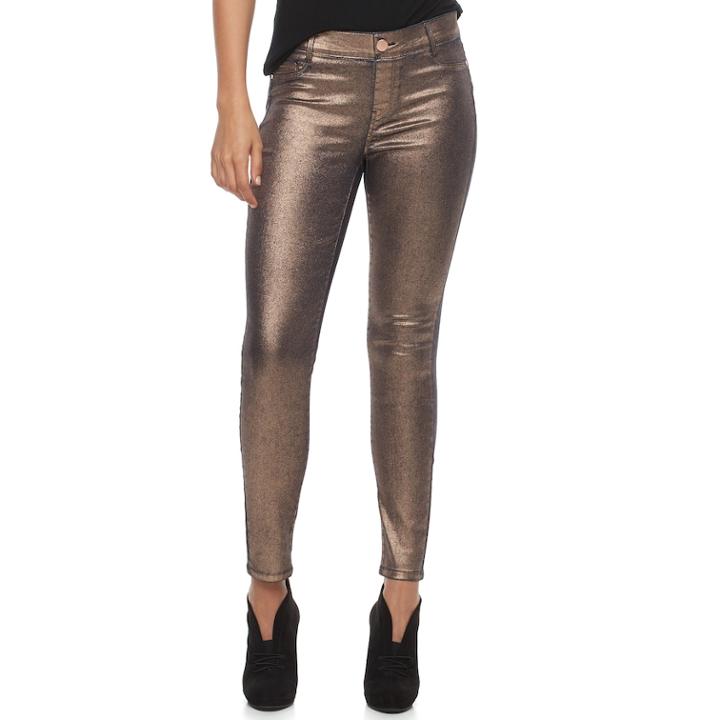 Women's Juicy Couture Coated Metallic Leggings, Size: 8, Gold
