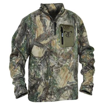 Men's True Timber Camo Quarter-zip Fleece Pullover, Size: Large, Grey Other