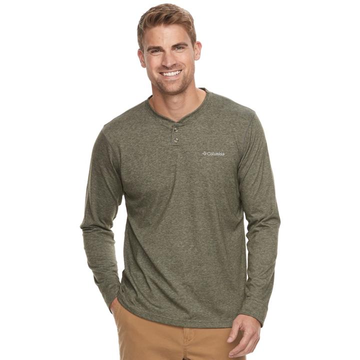 Men's Columbia Wildberry Classic-fit Omni-wick Henley, Size: Xl, Green