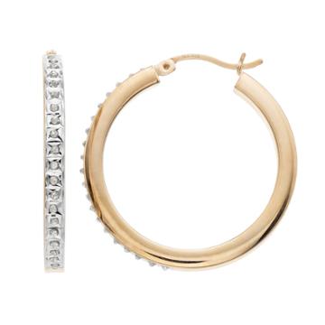 Diamond Mystique Hoop Earrings, Women's, Yellow