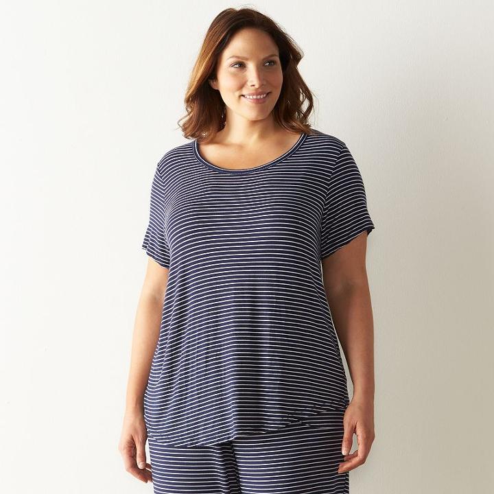 Plus Size Sonoma Goods For Life&trade; The Everyday Tee, Women's, Size: 3xl, Blue