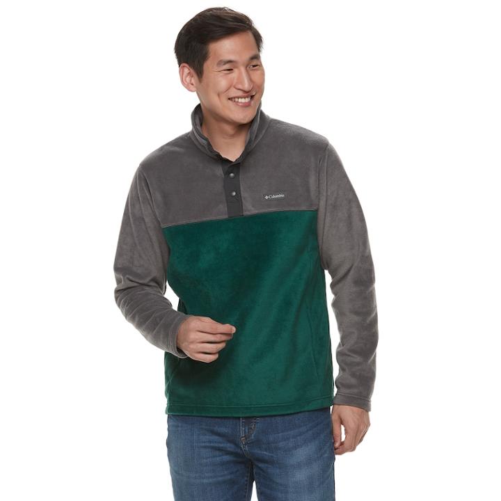 Men's Columbia Flattop Ridge Quarter-snap Fleece Pullover, Size: Xxl, Green