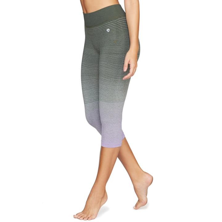 Women's Colosseum Quadrant Capri Leggings, Size: Small, Dark Green