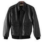 Men's Excelled A-2 Leather Bomber Jacket, Size: Large, Black