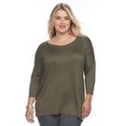Plus Size Apt. 9&reg; Embellished Tunic, Women's, Size: 1xl, Green