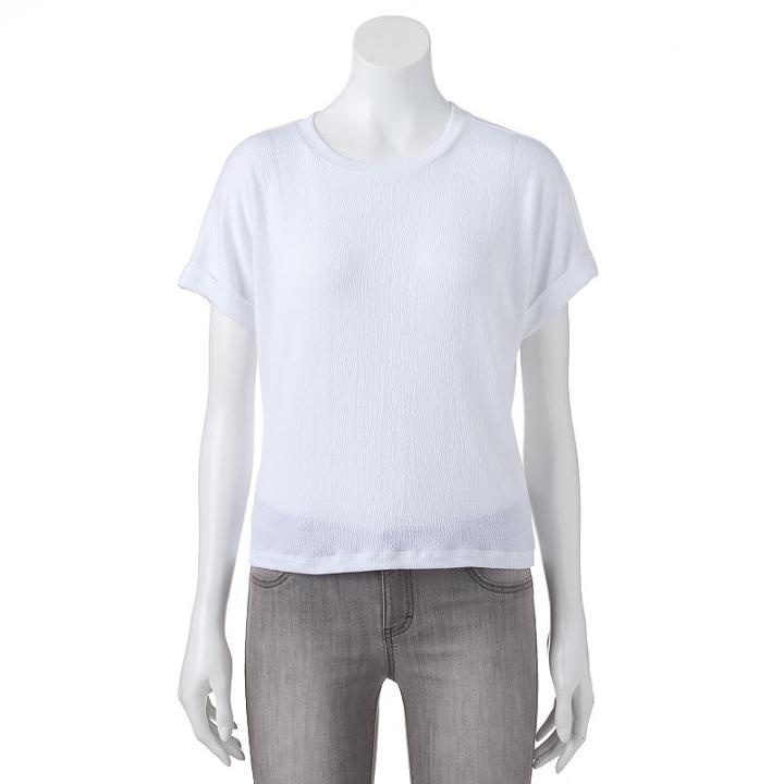 Women's Apt. 9&reg; Textured Boxy Top, Size: Large, White