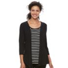 Women's Croft & Barrow&reg; Mock-layer Print Cardigan, Size: Medium, Oxford