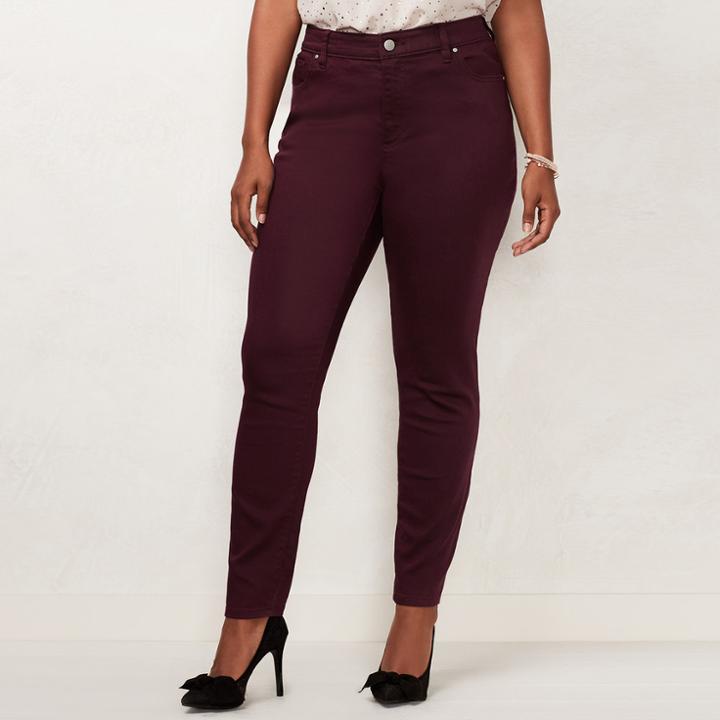 Plus Size Lc Lauren Conrad Color Skinny Jeans, Women's, Size: 20w T/l, Red