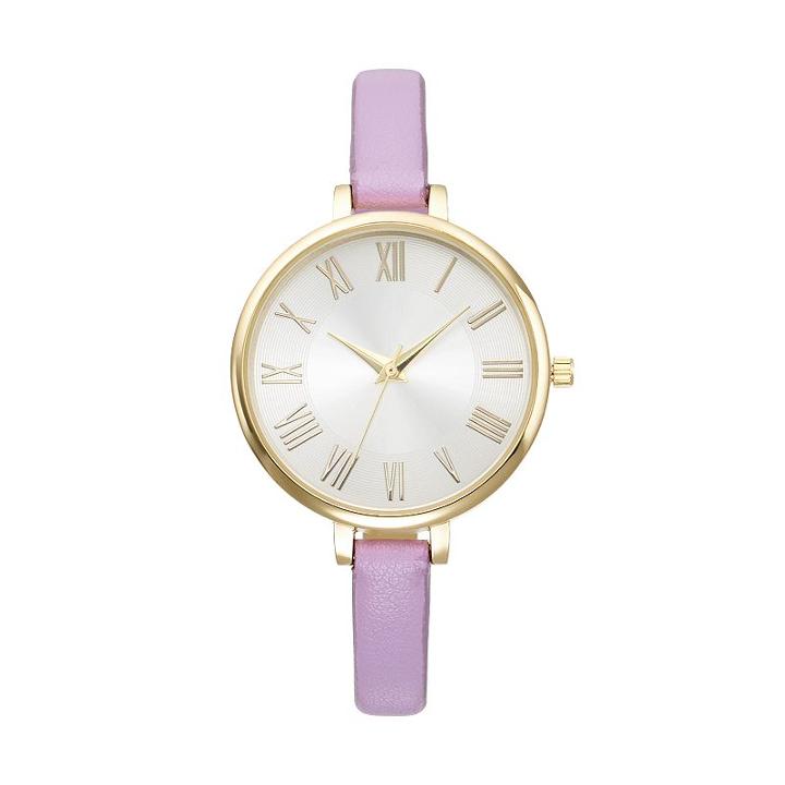 Women's Faux Leather Watch, Size: Medium, Pink