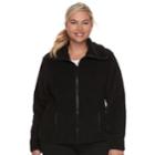 Juniors' Plus Size So&reg; Sherpa Zip-up Jacket, Teens, Size: 3xl, Black