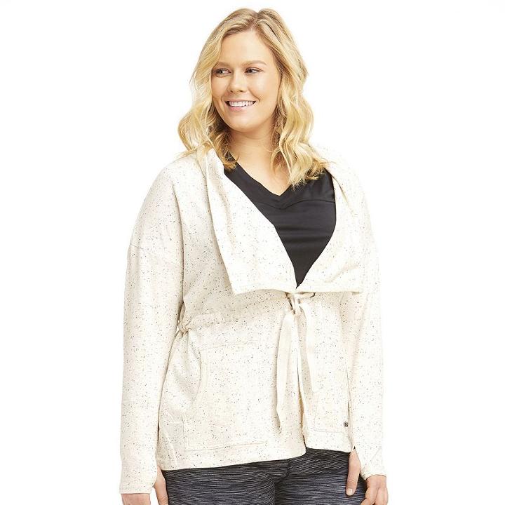 Plus Size Marika Leeanne Drawstring Workout Cardigan, Women's, Size: 0x, Med Red