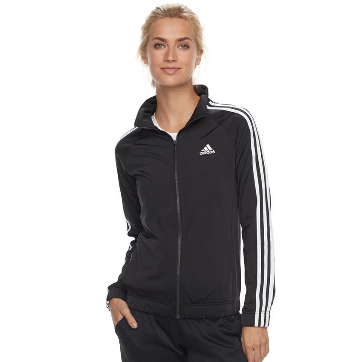 Women's Adidas Striped Track Jacket, Size: Small, Black