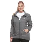 Plus Size Nike Club Funnel Neck Zip-up Hoodie, Size: 3xl, Grey Other