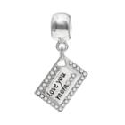 Individuality Beads Crystal Sterling Silver Love You Mom Envelope Charm, Women's