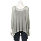 Women's Jennifer Lopez Open-stitch Crewneck Sweater, Size: L/xl, Lt Green