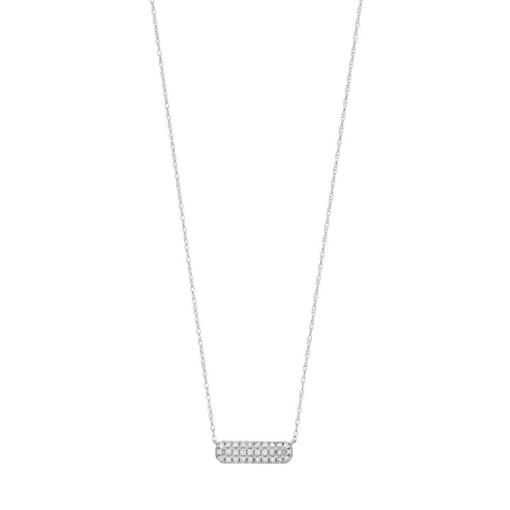 10k White Gold Diamond Accent Bar Pendant Necklace, Women's, Size: 18