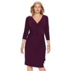 Plus Size Chaps Surplice Faux-wrap Dress, Women's, Size: 24 W, Purple