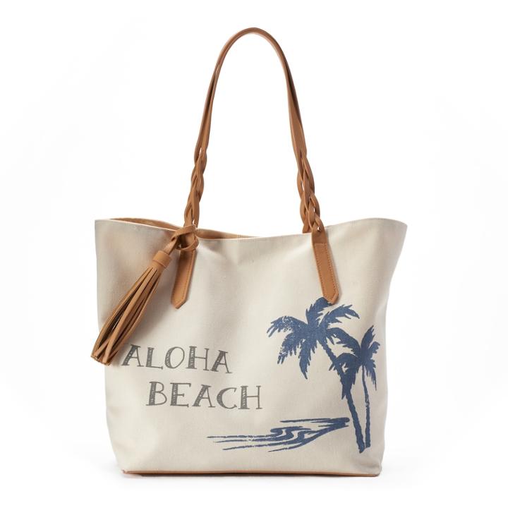 Sonoma Goods For Life&trade; Graphic Canvas Tote, Women's, Blue